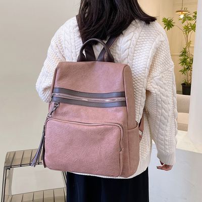 26*33*13cm 多機能でスタイリッシュな PU レザー レディース旅行用バックパック