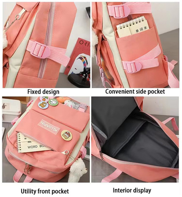 卸売 可愛い 4個セット 小学生 バッグ 女の子 ハラジク カワイ 学生 本袋 ティーンエイジャー ハンドバッグ 大容量 学生 リュックサック 女の子 学校 リュックサック セット