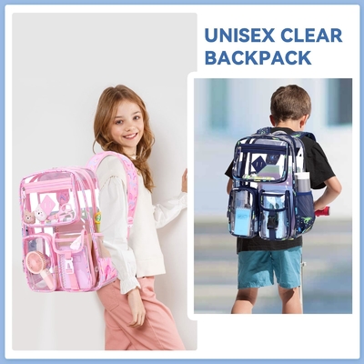 卸売 透明 トラベル バックパック 学校 優良 PVC 透明 ブックパック 女の子 少年 女子 男性 学生 バックパック